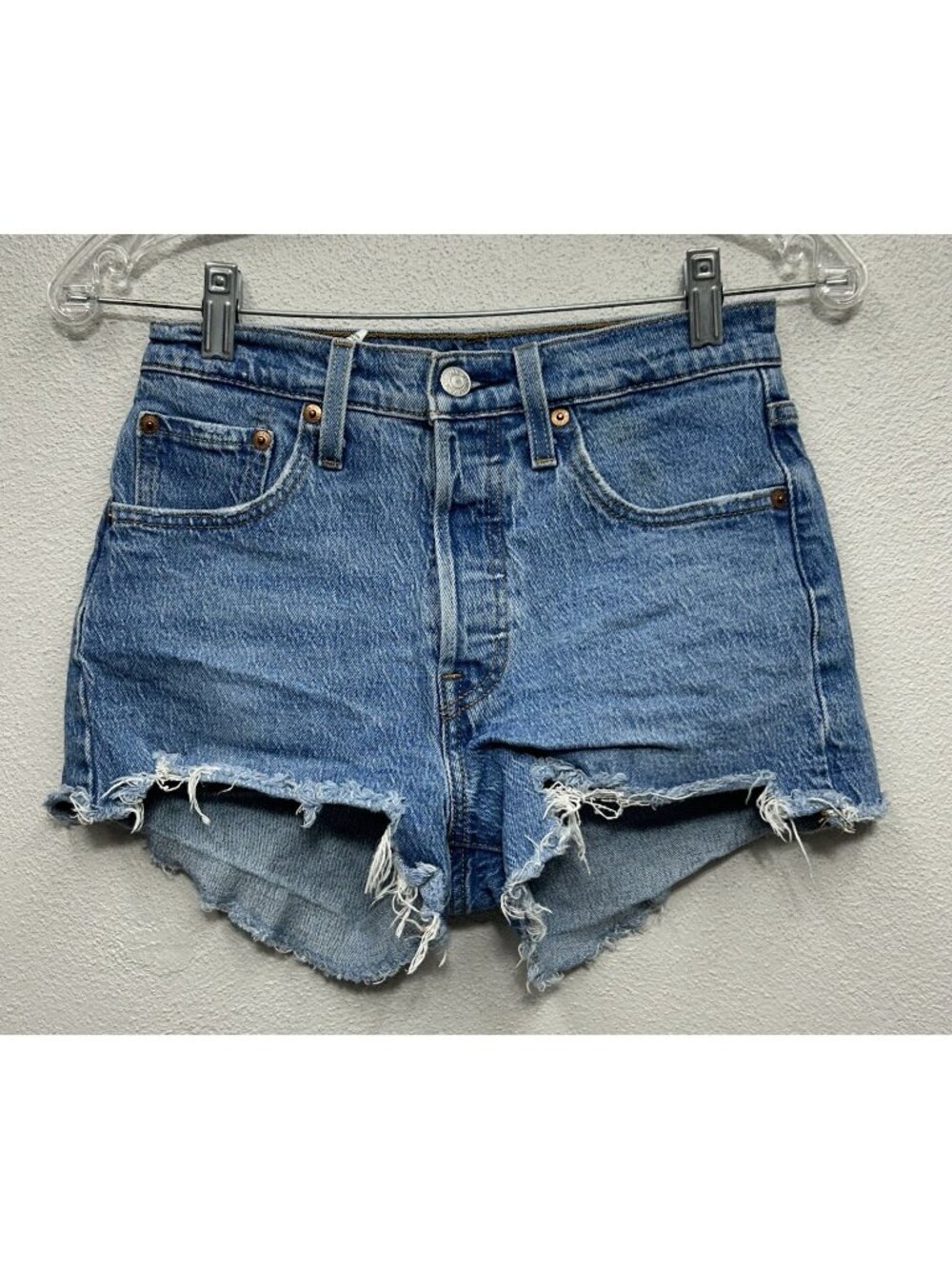Levi's 501 Original Premium Women's Jean Shorts 25 Blue Button Fly 2.5” Inseam